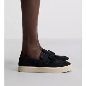 Zara Black Tassel Loafers with Cream Sole